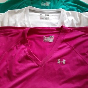 3 Under Armour Semi Fitted Heat Gear V Neck Shirt